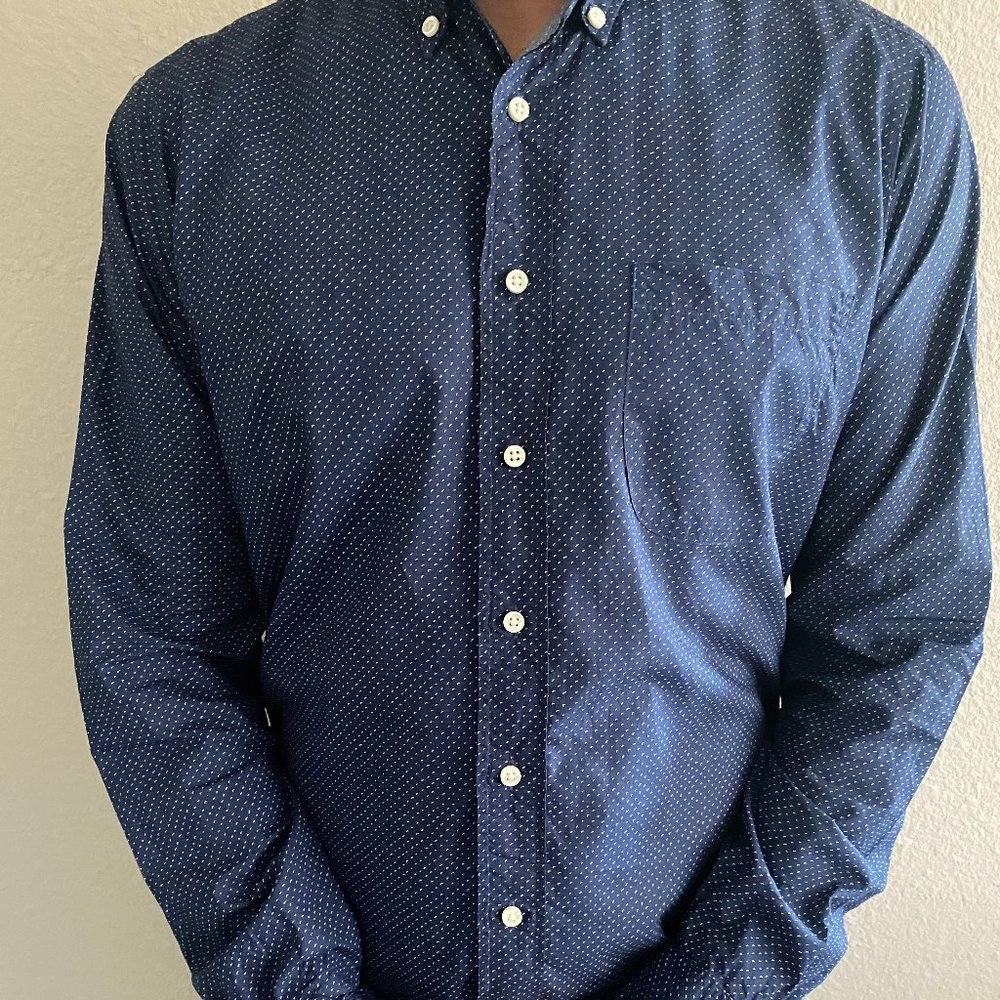 Sid Mashburn Navy and White Button Down Size M